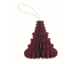 Foldable paper hanging ornament, Christmas tree shape colour red