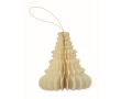 Foldable paper hanging ornament, Christmas tree shape colour beige