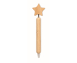 Bamboo pen with star design and blue ink colour wood