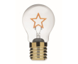 Decorative LED bulb with filament design and battery operation colour pastel yellow