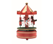 Mini wooden music box with rotating Christmas carousel colour multicolour