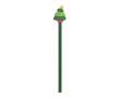 Poplar wood pencil with Christmas motifs and eraser colour green
