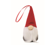 Cotton-filled gnome decoration with hanging ribbon colour red