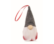 Cotton-filled gnome decoration with hanging ribbon colour grey