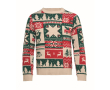 Christmas knitted jumper in 100% acrylic, one size L-XL colour beige