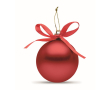 Christmas bauble to hang with ribbon, presented in a gift box colour red