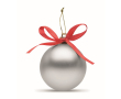 Christmas bauble to hang with ribbon, presented in a gift box colour silver