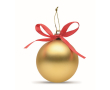 Christmas bauble to hang with ribbon, presented in a gift box colour gold