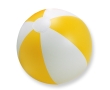 Inflatable beach ball with coloured stripes colour yellow