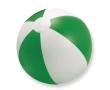 Inflatable beach ball with coloured stripes colour green