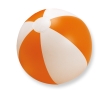 Inflatable beach ball with coloured stripes colour orange