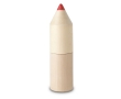 Set of 12 coloured pencils in a round pencil shaped wooden box colour wood