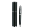 Metal ballpoint pen and case with engraving & elegant finish colour black
