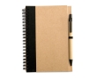 Recycled paper notepad with colour detail and pen, B6 colour black