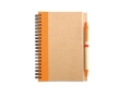 Recycled paper notepad with colour detail and pen, B6 colour orange