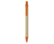 Sustainable ballpoint pen made of recyclable corn, blue ink colour orange