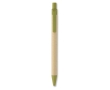 Sustainable ballpoint pen made of recyclable corn, blue ink colour lime