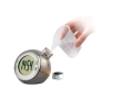 Eco-friendly table clock, water-powered, no batteries colour matt silver