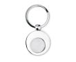 Trolley coin with metal keyring for supermarkets colour shiny silver