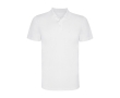 Children’s pique-knit technical polyester polo shirt, 150 g/m², Roly colour white