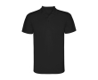 Children’s pique-knit technical polyester polo shirt, 150 g/m², Roly colour black