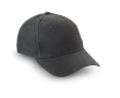6-panel brushed cotton cap colour black