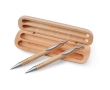 Sustainable gift set with ballpoint pen and wooden pencil colour wood