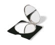Pocket mirror with normal and magnifying mirrors colour matt silver