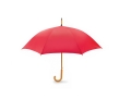 Automatic umbrella with pole, tips and crown of wood, Ø 104 colour red