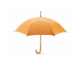 Automatic umbrella with pole, tips and crown of wood, Ø 104 colour orange
