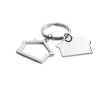 Keyring two house designs colour shiny silver