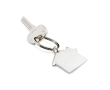 Economical keyring in the shape of a house for promotions colour matt silver