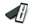 High-quality twist ballpoint pen made of shiny metal colour black