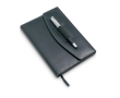 Exclusive folder made of PU with notepad and metal pen, A5 colour black