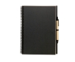 Notebook made from recycled blank paper and pen, B5 colour black