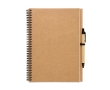 Notebook made from recycled blank paper and pen, B5 colour beige