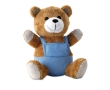 Stuffed animal teddy bear, dungarees for children colour blue