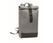 Polyester roll top reflective laptop backpack, 15\" colour matt silver