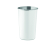 Reusable recycled stainless steel cup with 350ml capacity colour white