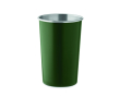 Reusable recycled stainless steel cup with 350ml capacity colour dark green