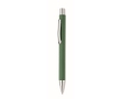 Pen made of recycled paper with blue ink colour green
