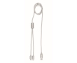 Charging cable 120cm long with 3 different connections colour silver