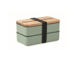 2-tier bread box made of recycled PP with cutlery, 2x400 ml colour mint green