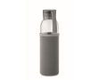 Recycled glass bottle with sleeve and lid, 500 ml colour dark grey