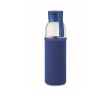 Recycled glass bottle with sleeve and lid, 500 ml colour royal blue