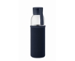 Recycled glass bottle with sleeve and lid, 500 ml colour navy-blue