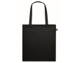 Cotton tote bag with long handles, fairtrade, 140 g/m2 colour black