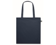 Cotton tote bag with long handles, fairtrade, 140 g/m2 colour blue