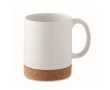 White ceramic mug with cork base, 280 ml colour white