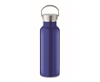 Recycled stainless steel bottle with handle on the lid, 500 ml colour blue